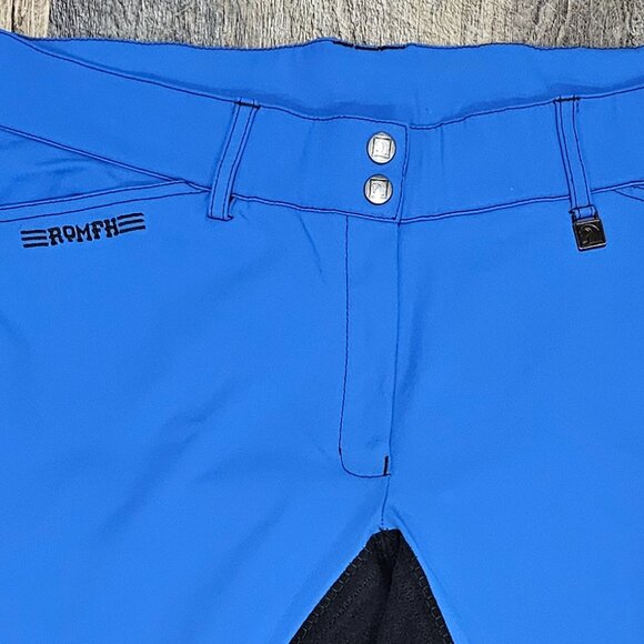 ROMFH Navy Blue Equestrian Breech Riding Pants Stretch Women's Size 34R (36") - Picture 3 of 11